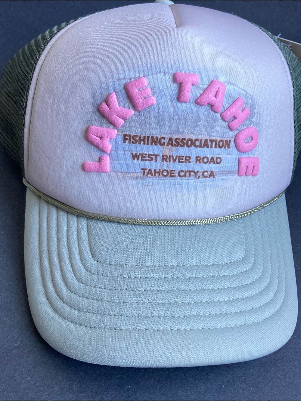 Anthropologie Lake Tahoe Fishing Assoc. Trucker Style Baseball Hat Cap NWT